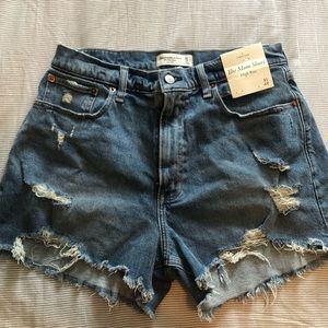 Abercrombie high rise denim shorts